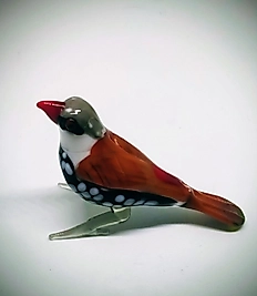 El Yapımı Murano Cam Gouldian İspinozu Kuş Biblosu. 1988 yılında yapılmıştır.